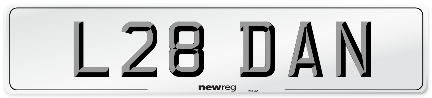 L28 DAN Number Plate from New Reg